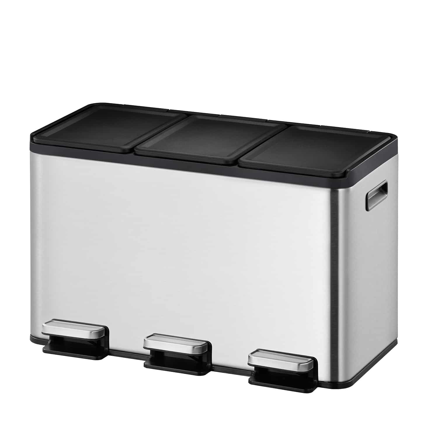 Essential Splitted Thùng rác phân loại đạp chân 10+10+10L Inox mờ