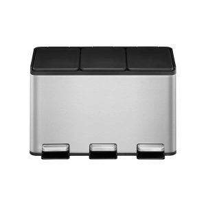 Essential Splitted Thùng rác phân loại đạp chân 10+10+10L Inox mờ