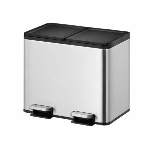 Essential Splitted Thùng rác phân loại đạp chân 15+15L Inox mờ