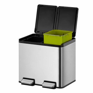 Essential Splitted Thùng rác phân loại đạp chân 15+15L Inox mờ