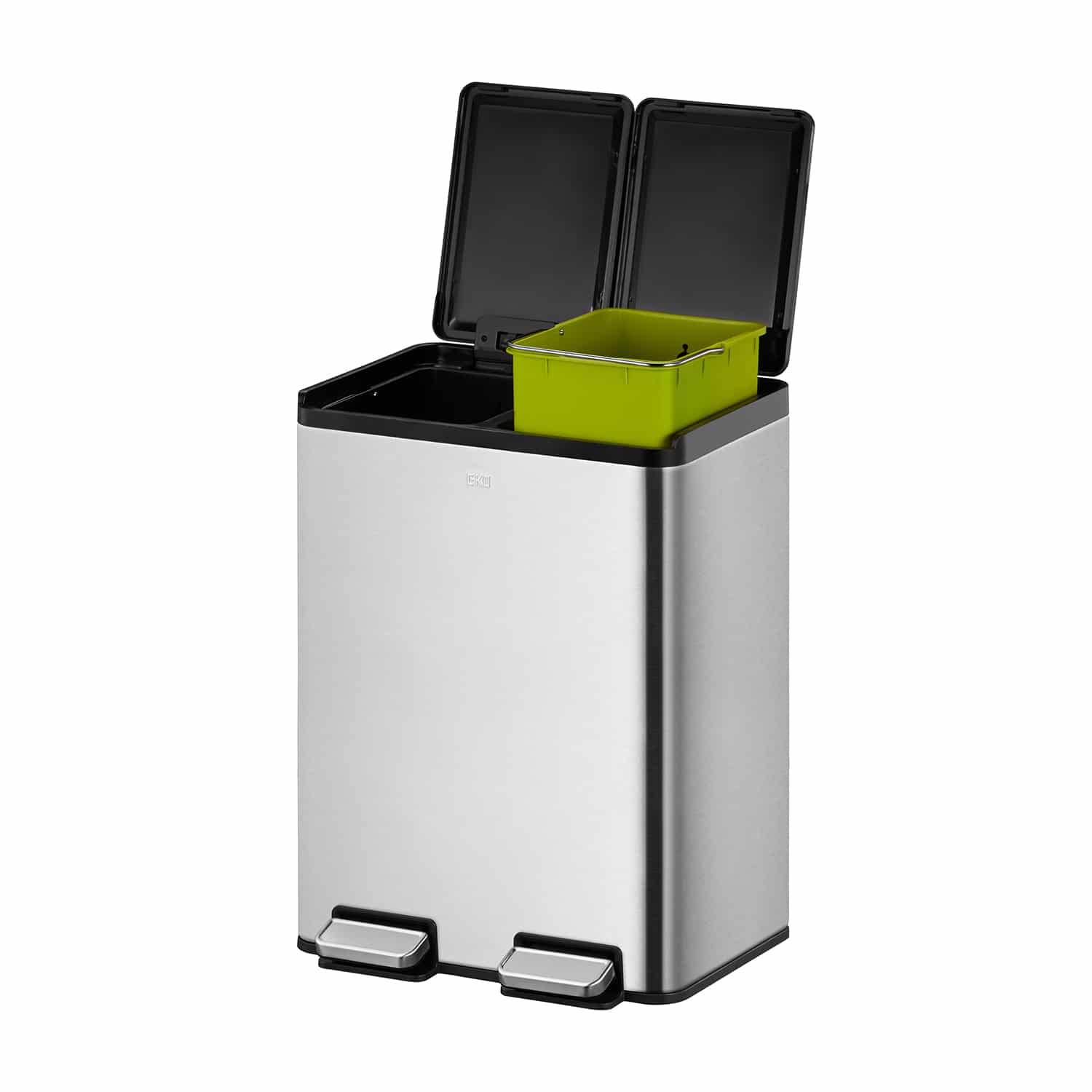 Essential Splitted Thùng rác phân loại đạp chân 20+20L Inox mờ
