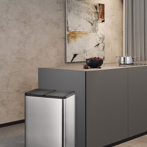 Essential Splitted Thùng rác phân loại đạp chân 20+20L Inox mờ