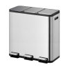 EcoCasa Splitted Thùng rác phân loại đạp chân 15+15+15L Inox mờ