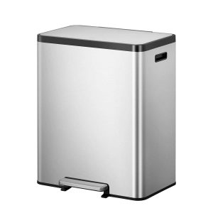 EcoCasa II Thùng rác phân loại đạp chân 30+30L Inox mờ
