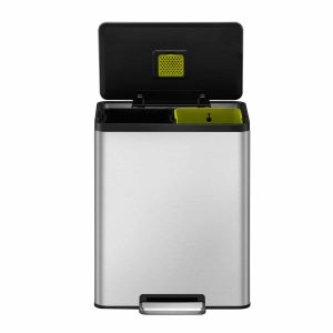EcoCasa II Thùng rác phân loại đạp chân 30+30L Inox mờ
