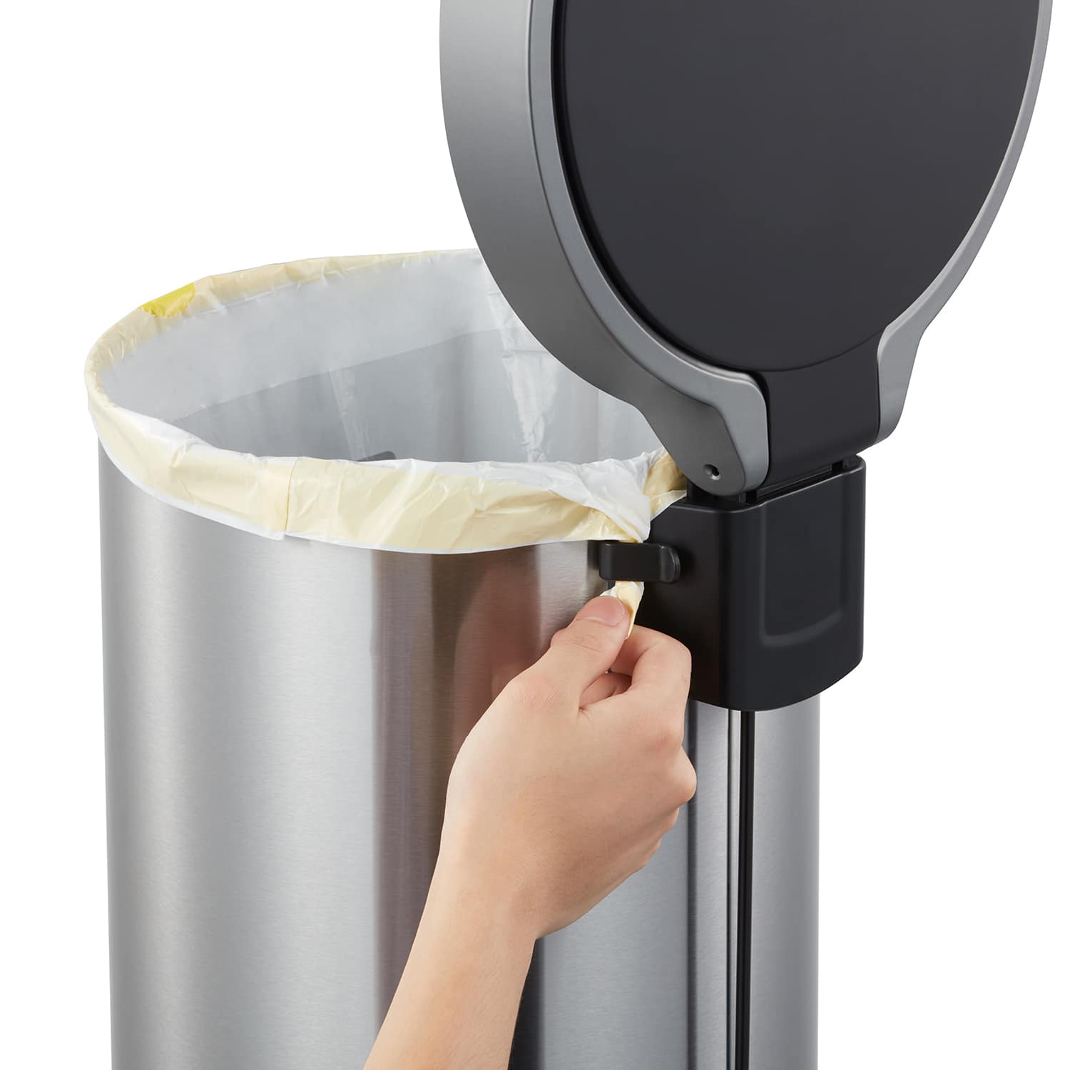 Aria round Thùng rác đạp chân 35L Inox mờ