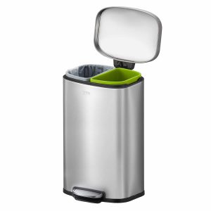 OLI-Cube Thùng rác phân loại đạp chân 20+20L Inox mờ