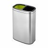 OLI-Cube Thùng rác phân loại nắp mở 20+20L Inox mờ