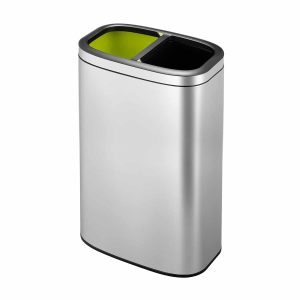 OLI-Cube Thùng rác phân loại nắp mở 20+20L Inox mờ