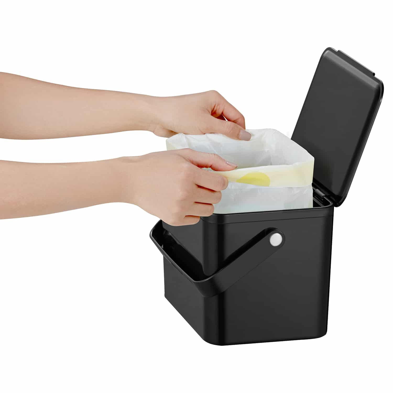 Countertop Thùng rác antibacterial 4L Đen