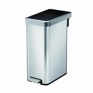Ecofly Thùng rác đạp chân 45L Inox mờ with plastic lid