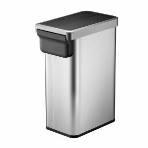 Ecofly Thùng rác đạp chân 45L Inox mờ with plastic lid
