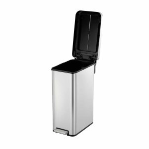 Ecofly Thùng rác đạp chân 45L Inox mờ with plastic lid