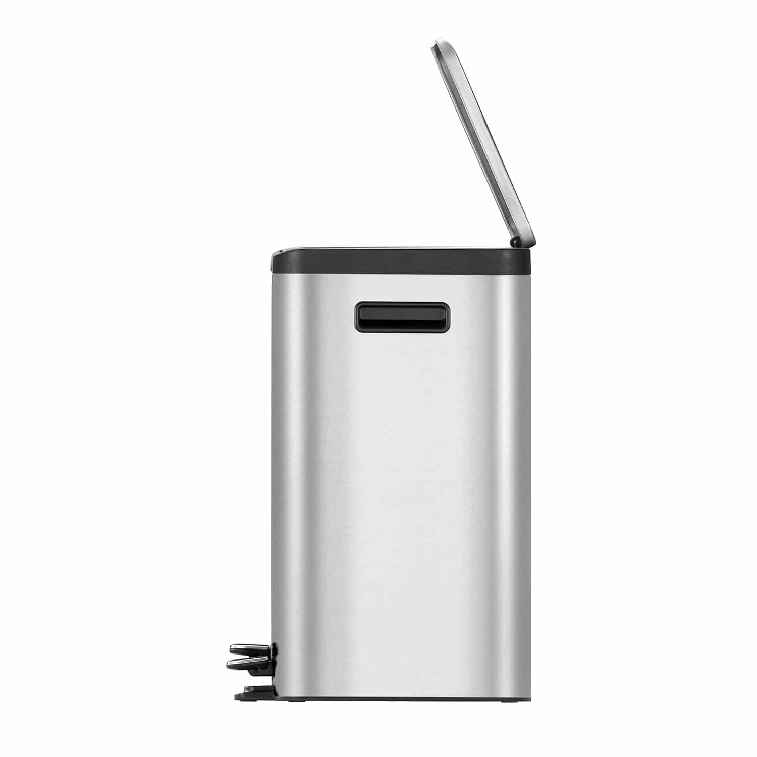 EcoCasa Thùng rác phân loại đạp chân 24+12L Inox mờ