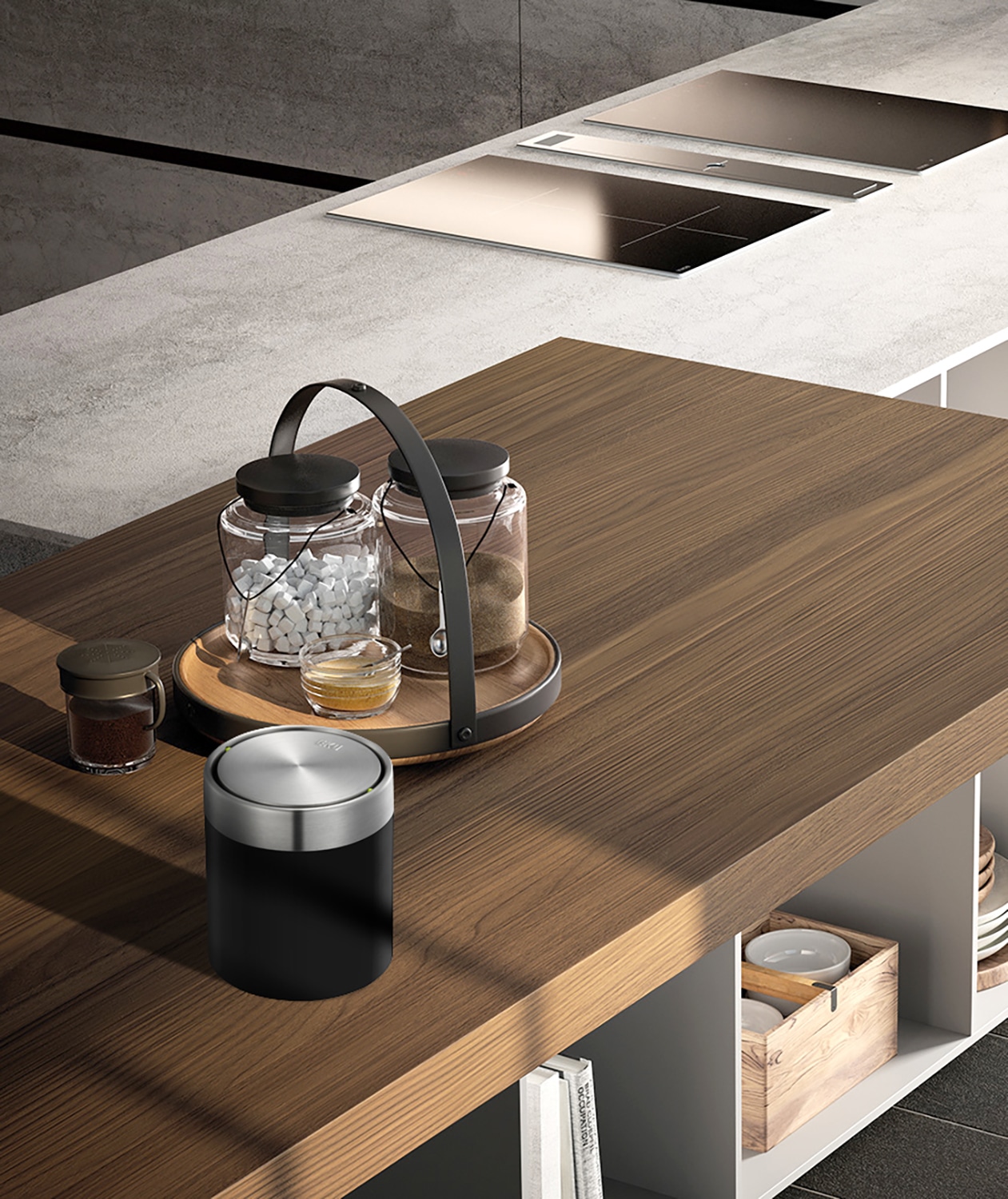 Fandy Table Thùng rác 1,5L Đen mờ