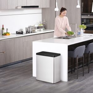 Essential Thùng rác phân loại nắp chạm 20+20L Inox mờ