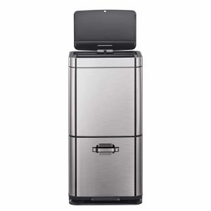 Himalaya Thùng rác phân loại cảm biến 35+25L Xám Inox mờ