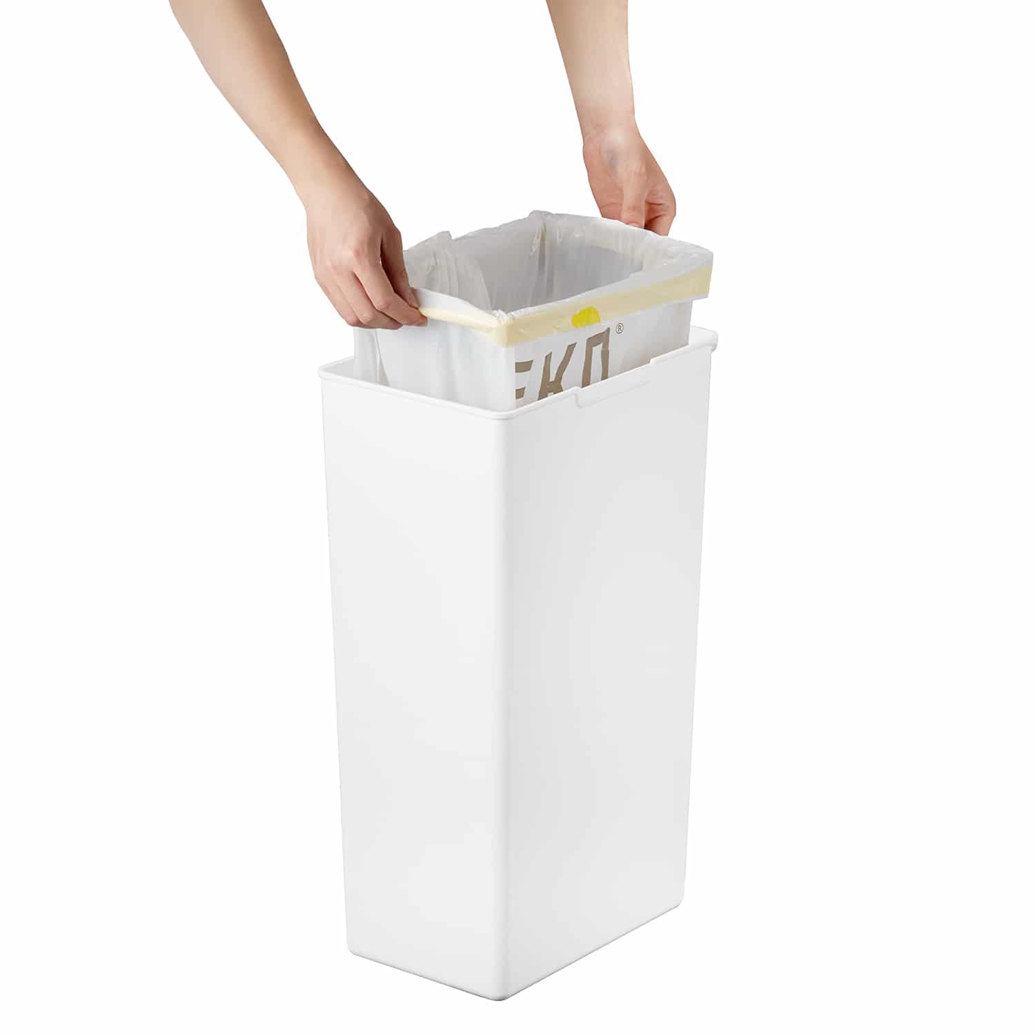 Morandi Touch 40L Thùng rác liên kết để phân loại Trắng