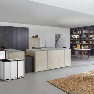 EcoMaid Thùng rác đạp chân 45L Inox mờ Thùng rác liên kết để phân loại
