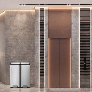 EcoMaid Thùng rác đạp chân 45L Inox mờ Thùng rác liên kết để phân loại