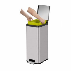 EcoMaid Thùng rác đạp chân 30L Inox mờ Thùng rác liên kết để phân loại