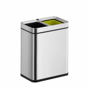 Laguna Slim Open Top Recycler Bin 10+10L Inox mờ