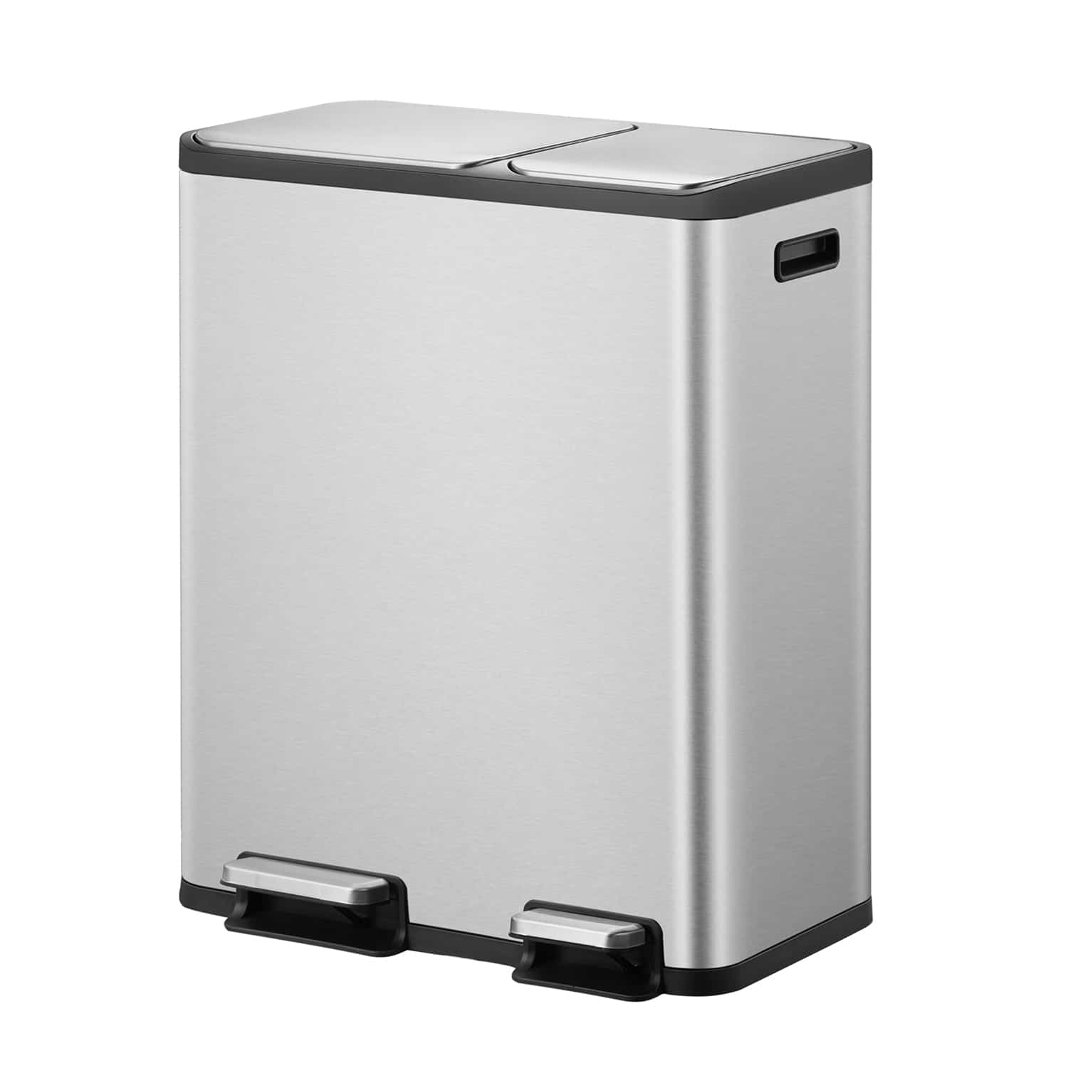 EcoCasa Thùng rác phân loại đạp chân 30+20L Inox mờ