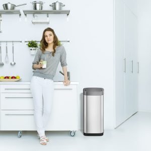 EcoSmart Thùng rác cảm biến 50L Inox mờ