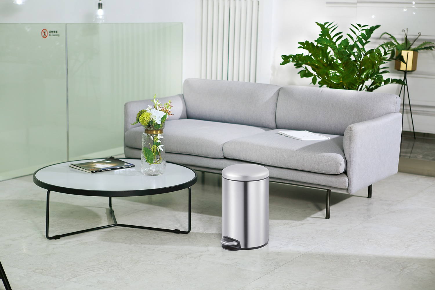 Maggey Thùng rác đạp chân 20L Inox mờ