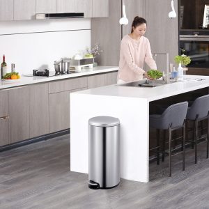 Maggey Thùng rác đạp chân 30L Inox mờ