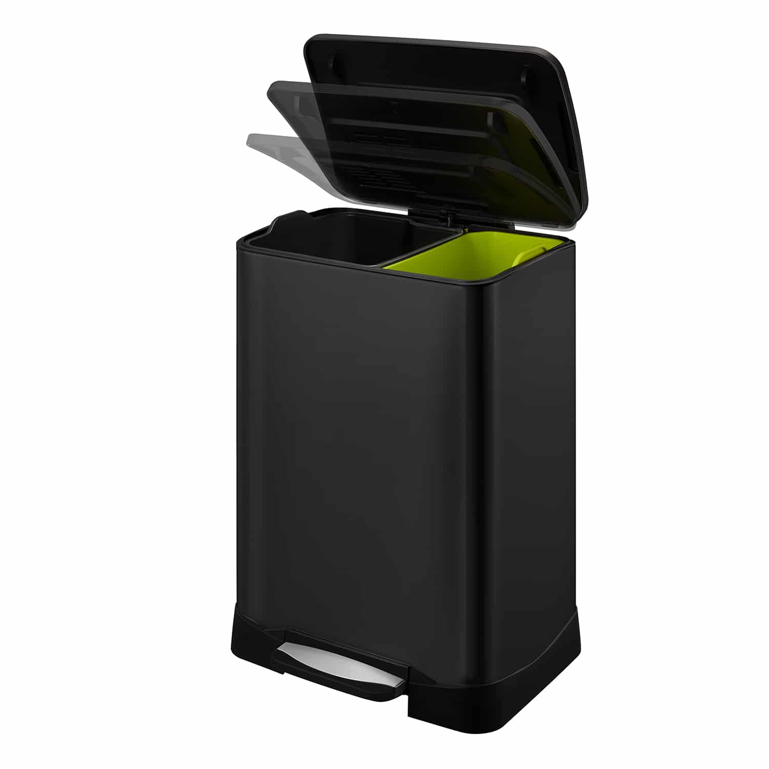 Neo-Cube Thùng rác phân loại đạp chân 28+18L Đen