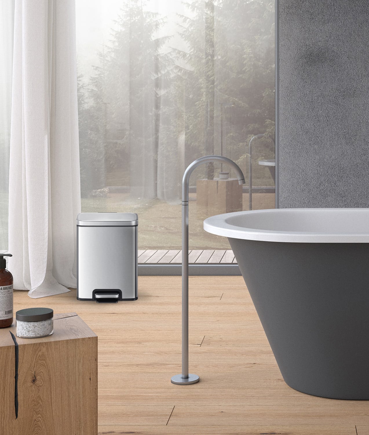 Madison Thùng rác đạp chân 6L Inox mờ
