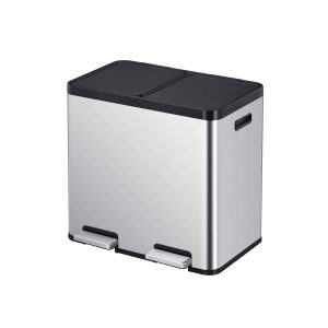 Essential Thùng rác phân loại đạp chân 22+22L Inox mờ