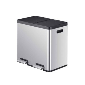 Essential Thùng rác phân loại đạp chân 22+22L Inox mờ