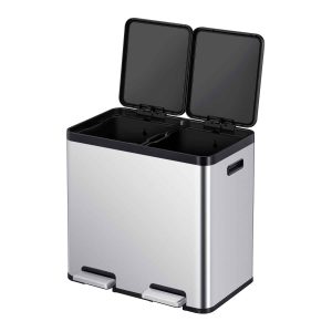 Essential Thùng rác phân loại đạp chân 22+22L Inox mờ