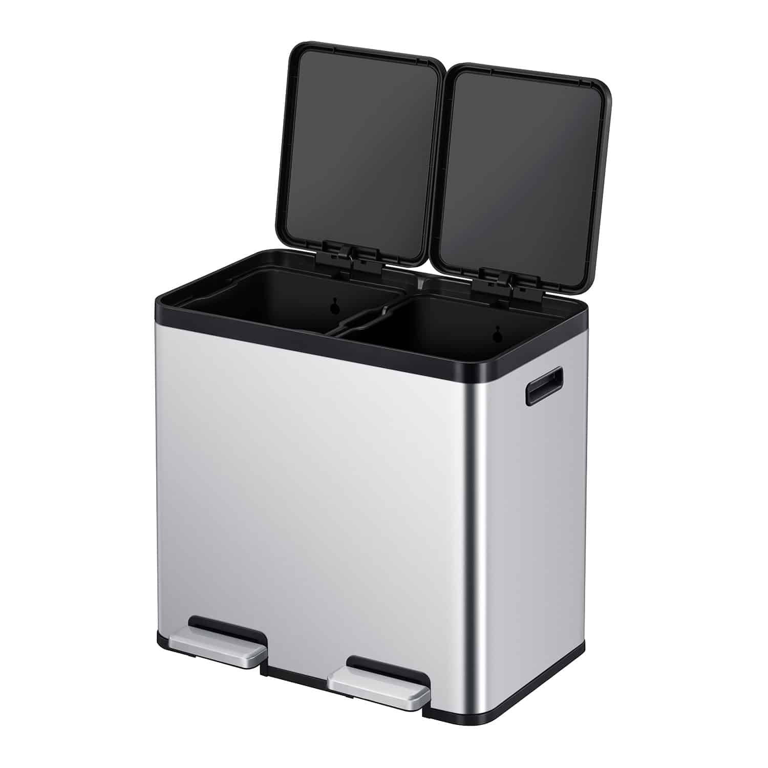 Essential Thùng rác phân loại đạp chân 22+22L Inox mờ