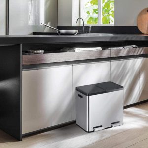Essential Thùng rác phân loại đạp chân 22+22L Inox mờ