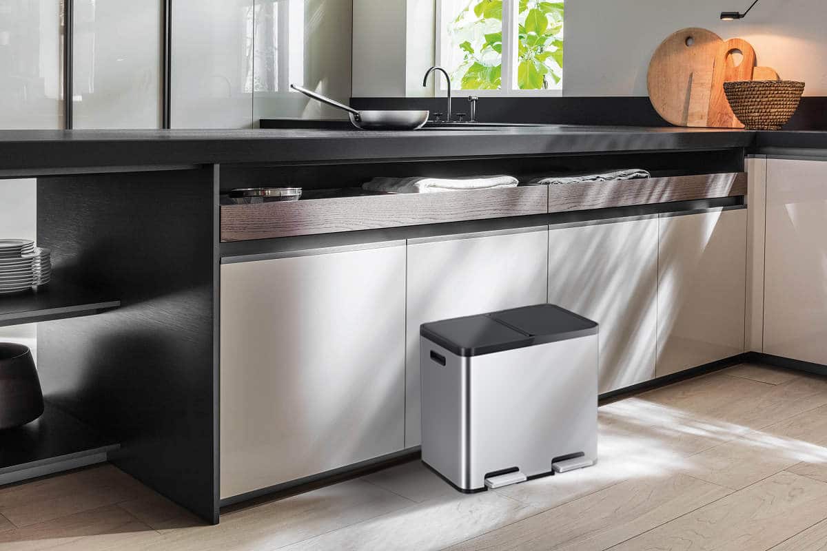 Essential Thùng rác phân loại đạp chân 22+22L Inox mờ