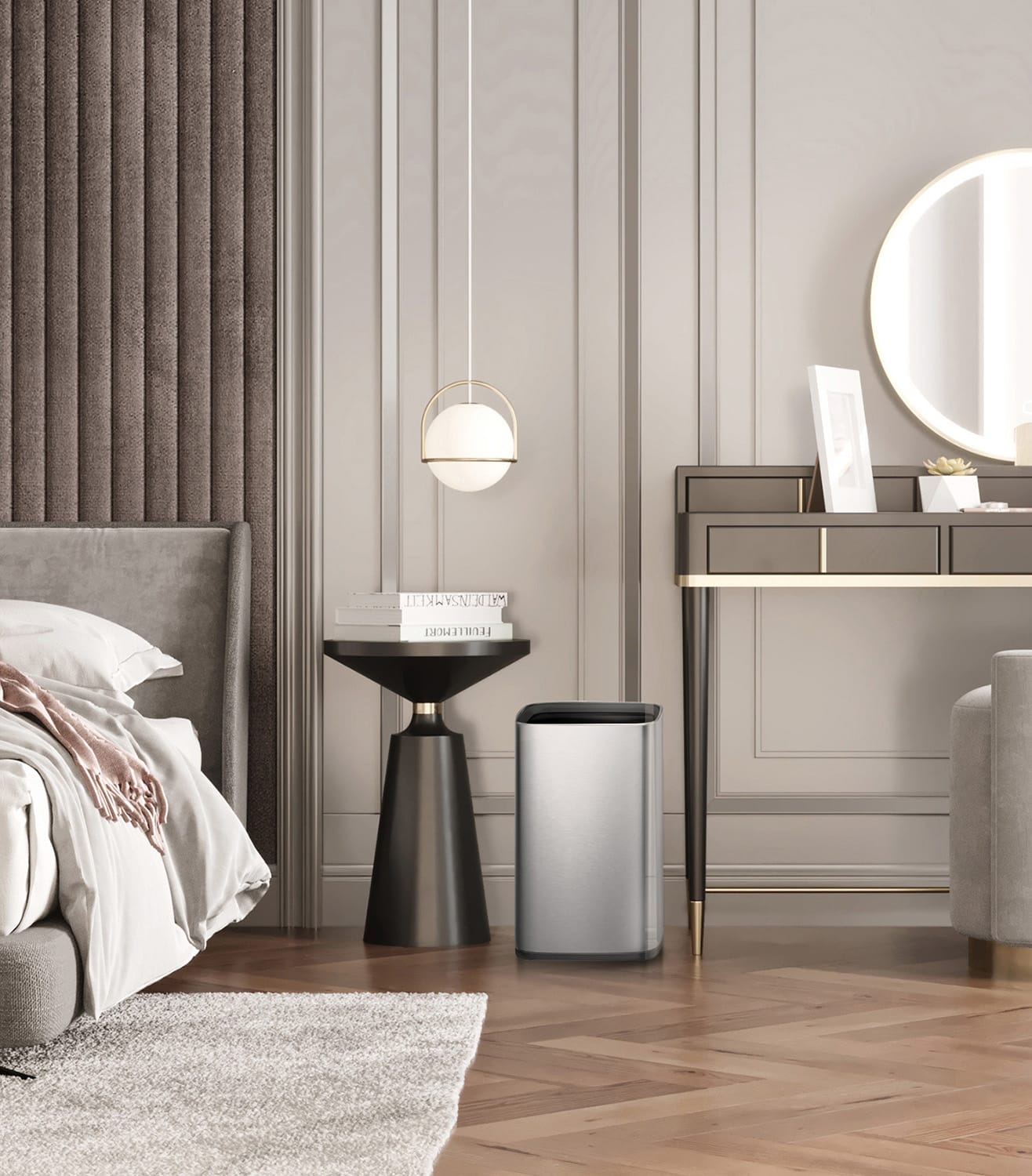 Laguna Thùng rác nắp mở 12L Inox mờ