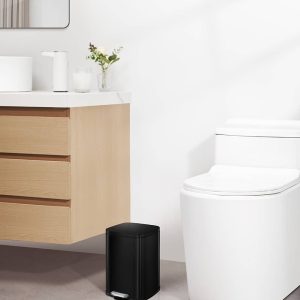 Stella Thùng rác đạp chân 6L Đen bóng