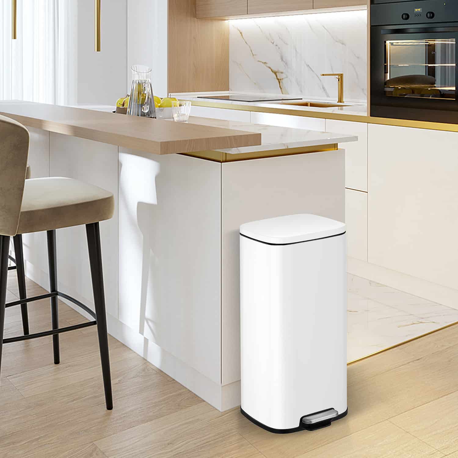 Stella Thùng rác đạp chân 30L Trắng