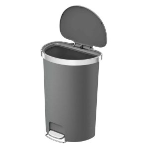 Hana Thùng rác đạp chân Semi-round 55L Đen Plastic