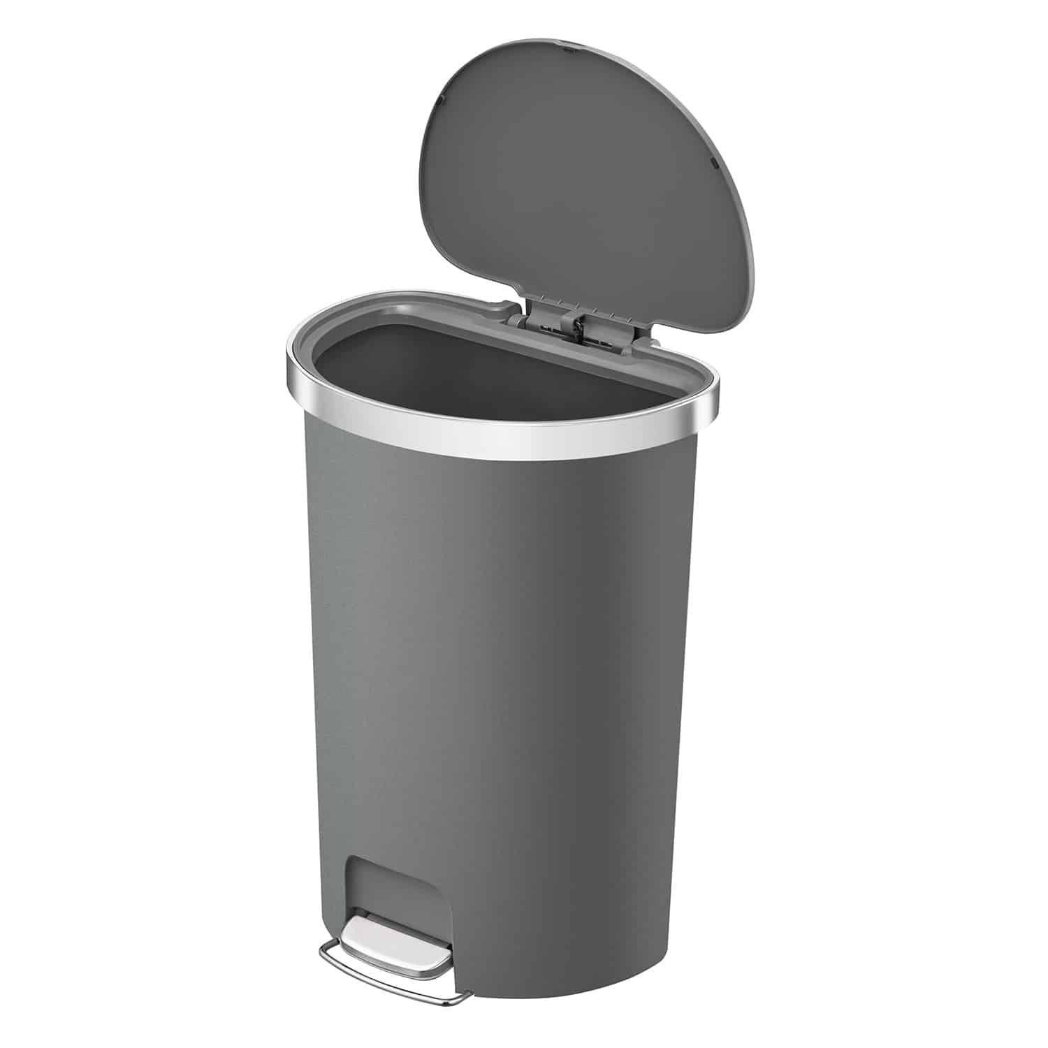 Hana Thùng rác đạp chân Semi-round 55L Đen Plastic