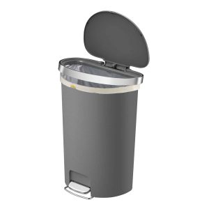 Hana Thùng rác đạp chân Semi-round 55L Đen Plastic