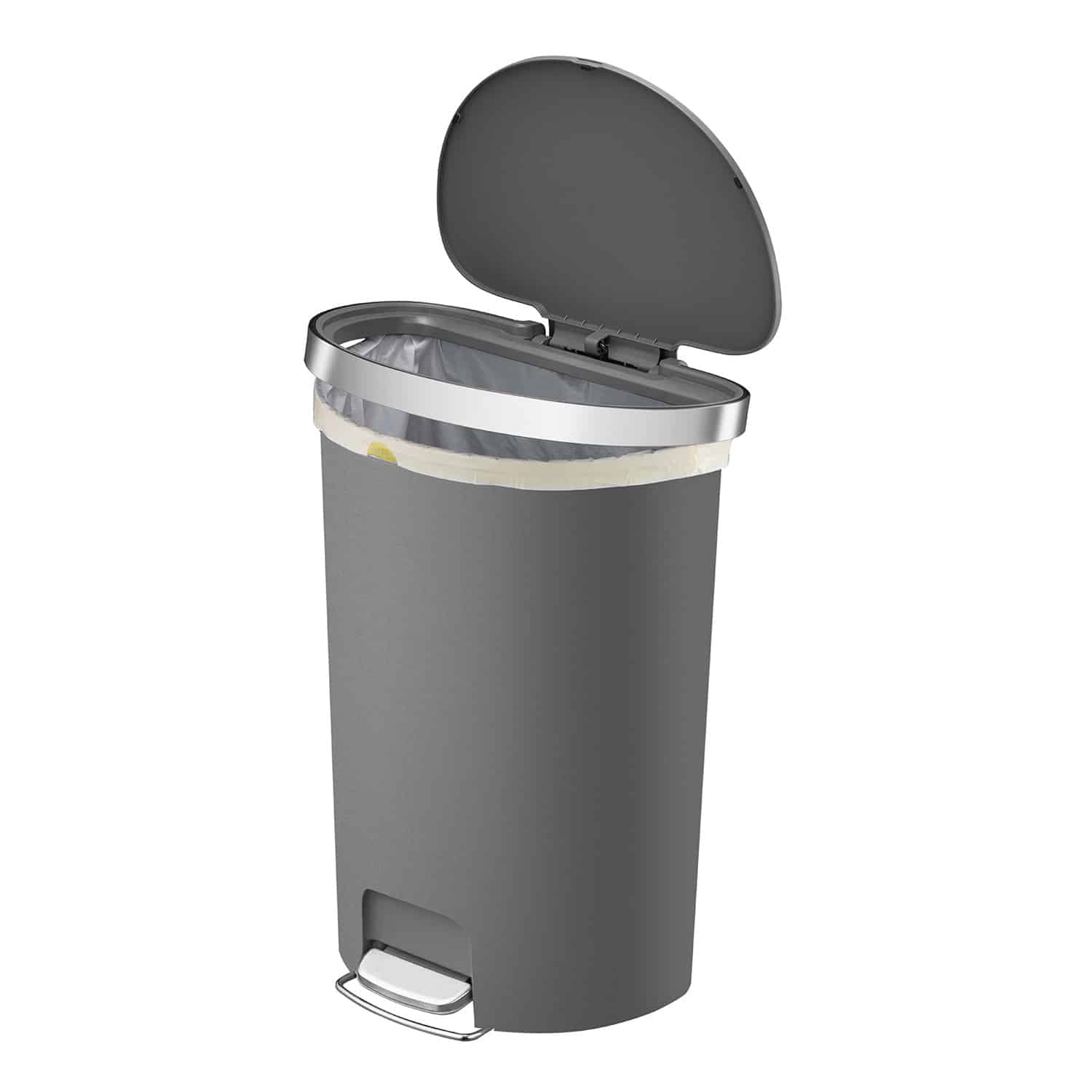 Hana Thùng rác đạp chân Semi-round 55L Đen Plastic