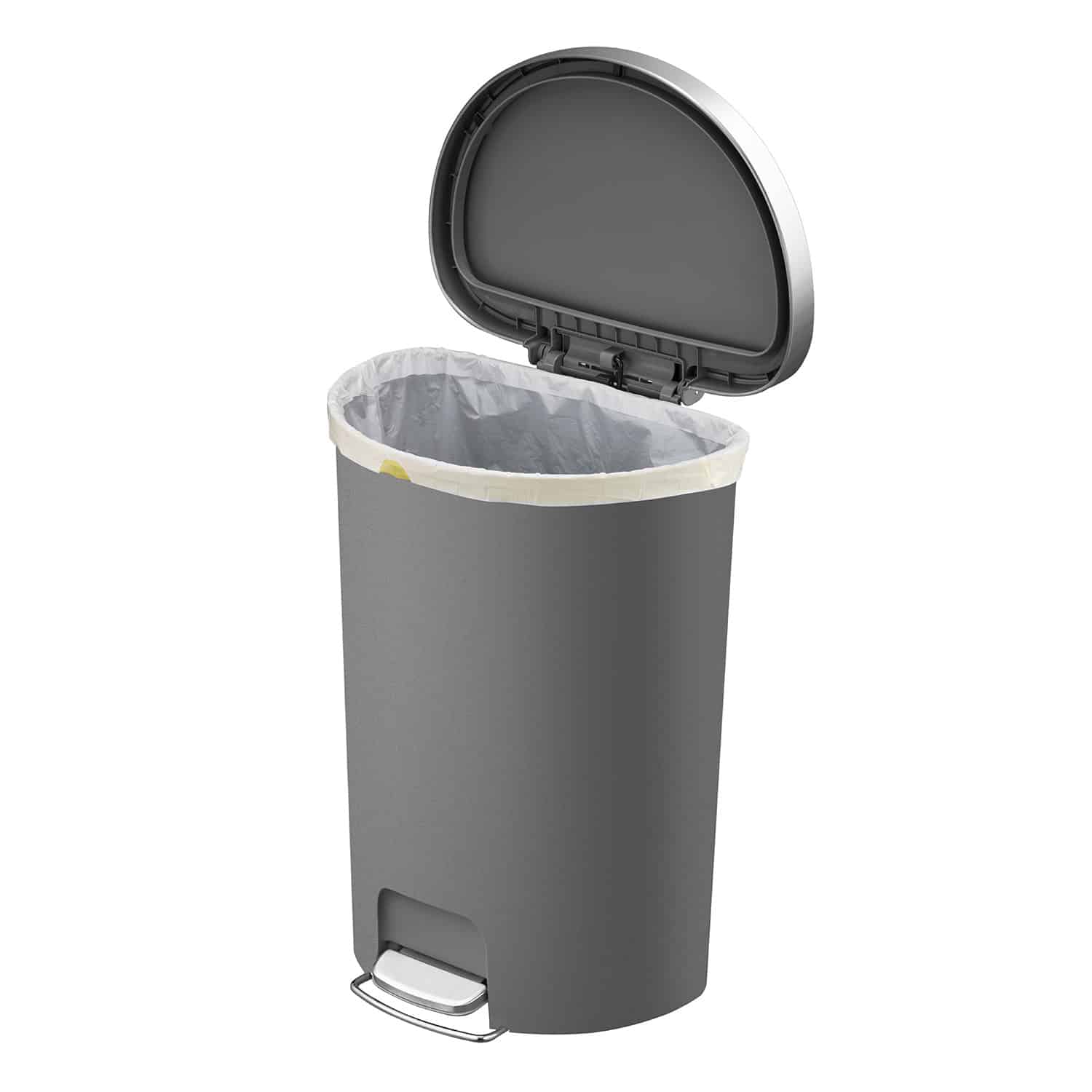 Hana Thùng rác đạp chân Semi-round 55L Đen Plastic