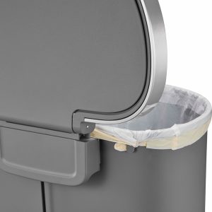 Hana Thùng rác đạp chân Semi-round 55L Đen Plastic