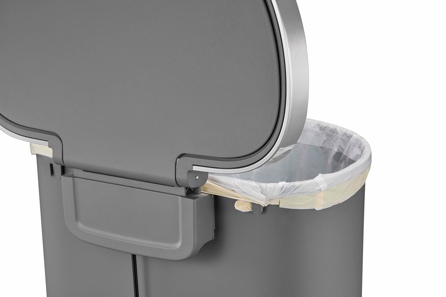 Hana Thùng rác đạp chân Semi-round 55L Đen Plastic