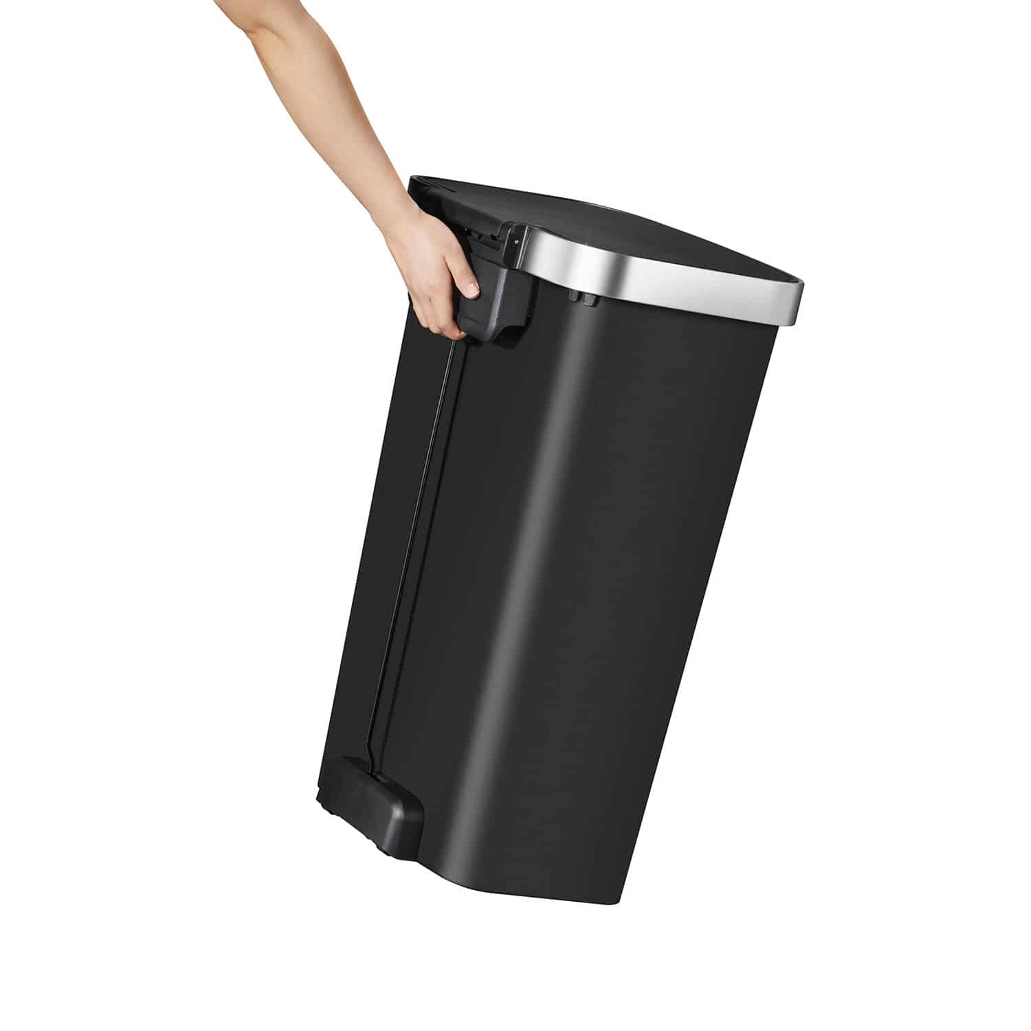 Hana 1 Thùng rác đạp chân 50L Đen Plastic