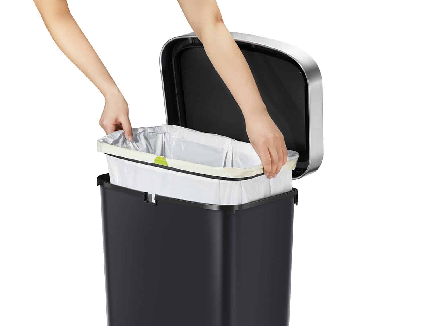 Hana 1 Thùng rác đạp chân 50L Đen Plastic